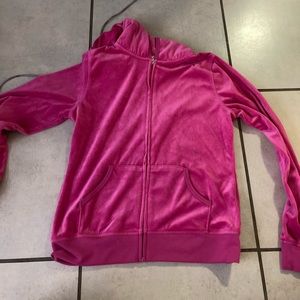 Hot pink velvet sweater size L